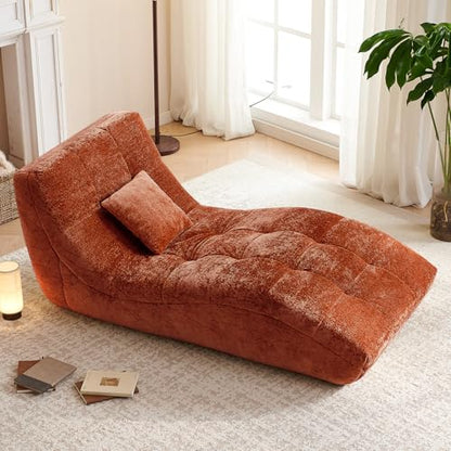 Chaise Lounge Chair with Curved Back, Modern Upholstered Recliner Sofa, view 2