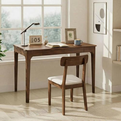 47" Solid Wood Desk, Office Executive Desk w/ 2 Drawers, Walnut, view 8