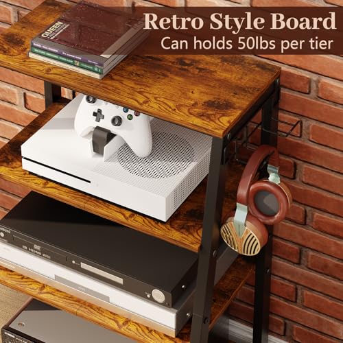 4-Tier AV Media Stand with 2 Hooks, view 7