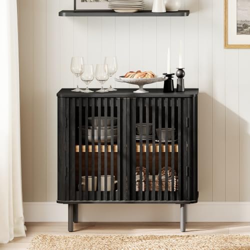 31.5" H Sideboard Buffet Cabinet with Adjustable Shelf, Black, view 7