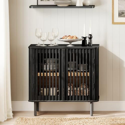 31.5" H Sideboard Buffet Cabinet with Adjustable Shelf, Black, view 7