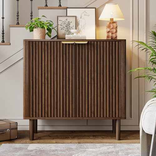 Sideboard Buffet Cabinet with Storage 31.5" Walnut, view 5