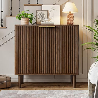 Sideboard Buffet Cabinet with Storage 31.5" Walnut, view 5