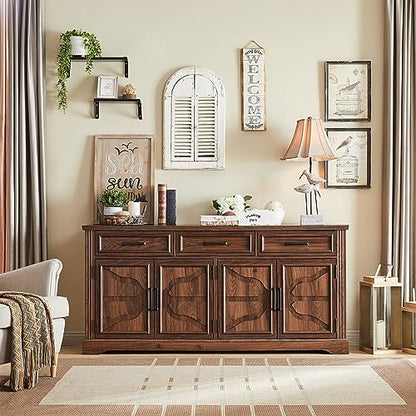 66" Farmhouse Buffet Cabinet with Storage, Sideboard Credenza, view 4