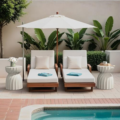 Outdoor Side Table, 19" H Outdoor Accent End Table, Patio Side Tables Coffee Tables, Garden Stool and Plant Stand for Patio, Garden, Living Room, and Backyard
