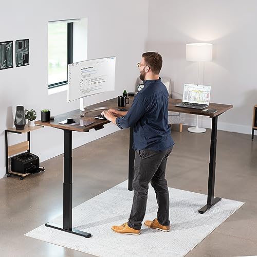 Black Electric Corner 3 Leg Standing Desk Frame, DESK-V130EB, view 7