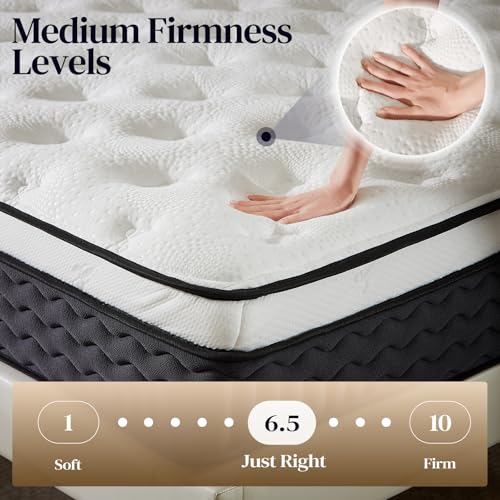 Queen Mattress 12 Inch, Medium Firm Hybrid Queen Size Mattress in a Box, view 3