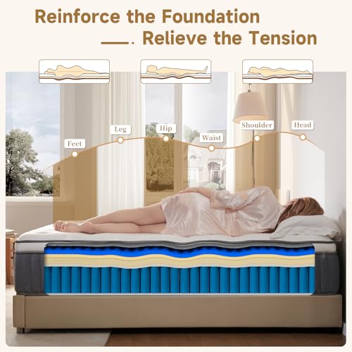 Queen Mattress, 12 Inch Hybrid Queen Mattress in a Box, view 5