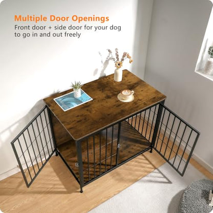 37.5" Heavy Duty Dog Crate Furniture, Dog Kennel Furniture Indoor, view 4
