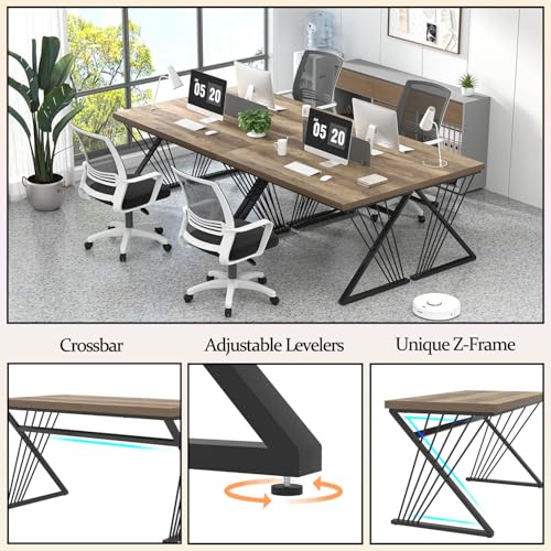 Computer Desk, Modern Home Office Desk, Industrial Wood and Metal Study Writing Work PC Table for Bedroom Living Room, Rustic Oak, 47 Inch