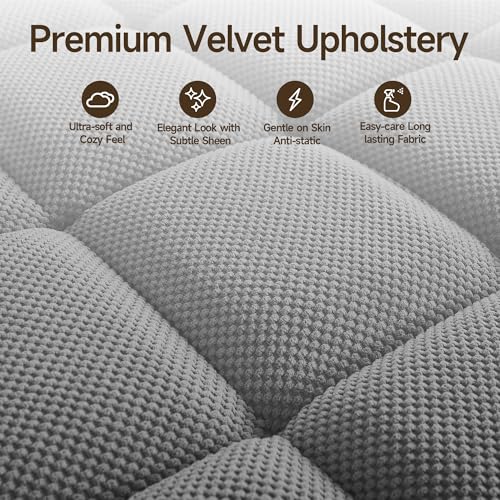 oaaktu Modern Tufted Linen Fabric Chaise Lounge Sofa Chair with Rotating Side, view 8