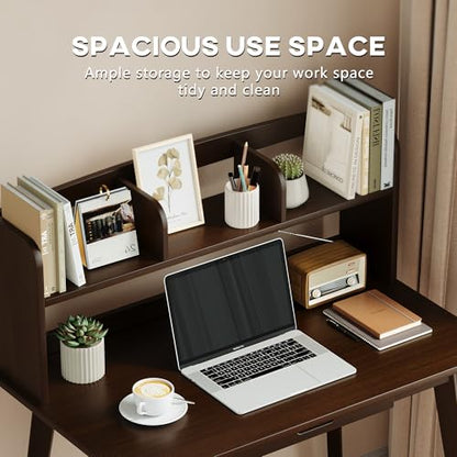 IOTXY Small Writing Desk with Hutch - 39.4" Work Computer Study Table, view 4