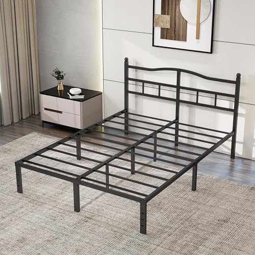Full Size Bed Frame 14 Inch Bed Frame Full with Headboard, view 4