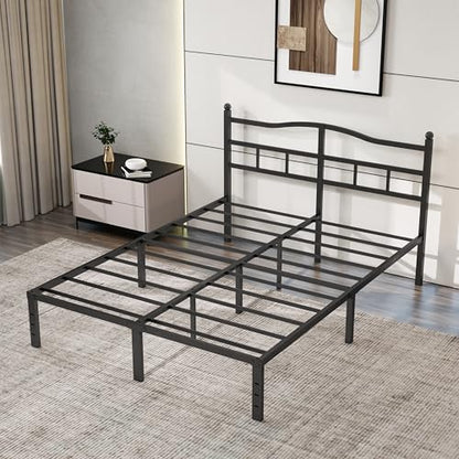 Full Size Bed Frame 14 Inch Bed Frame Full with Headboard, view 4