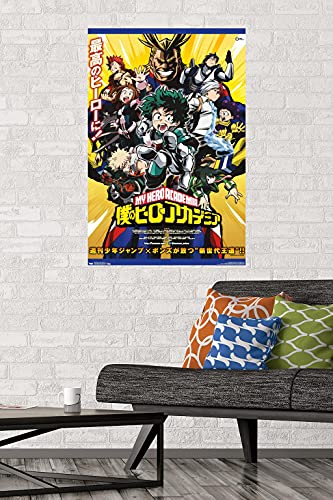 My Hero Academia - Key Art Wall Poster, 22.375" x 34", Poster & Mount Bundle