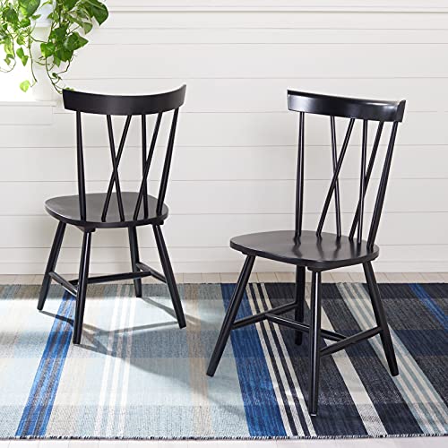 SAFAVIEH Home Collection Friar Farmhouse Black Spindle Back Living Room Accent Dining Chair