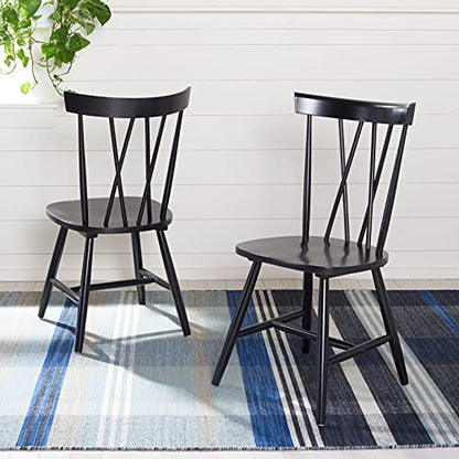 SAFAVIEH Home Collection Friar Farmhouse Black Spindle Back Living Room Accent Dining Chair