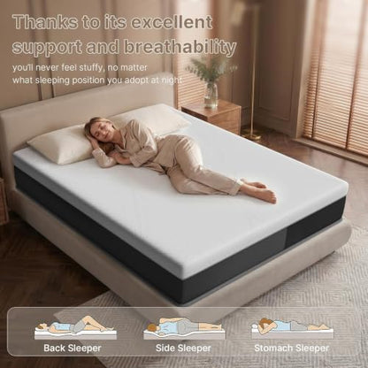 Full 12 Inch Hybrid Mattress in a Box, Medium-Firm, view 6