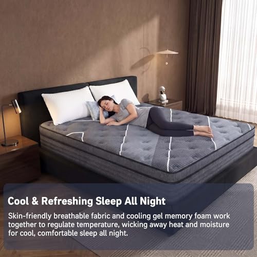 Full Mattress 12 Inch, Luxury Hotel-Level Cooling Hybrid Mattress in a Box, view 6