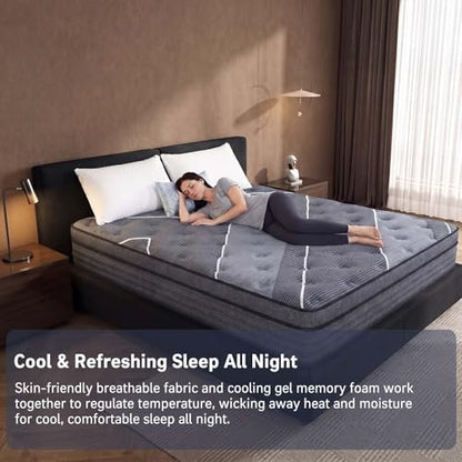 Queen Size Mattress 12 Inch, Hotel-Level Luxury Hybrid Queen Mattress in a Box, view 5