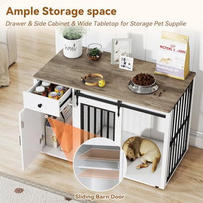 44" Dog Crate Furniture, Dog Kennel (44" Left Facing Door), view 4
