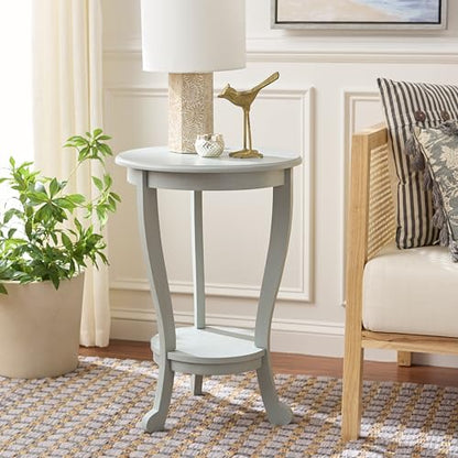Robins egg blue solid wood farmhouse pedestal table, view 3