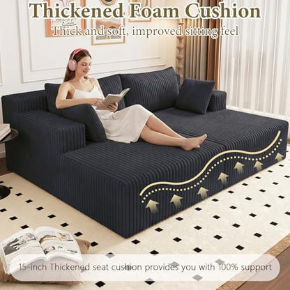 Modern Boneless Cloud Couch in Dark Grey, view 7