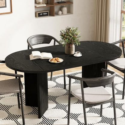 63" Rustic Oval Dining Table for 4-6, view 7
