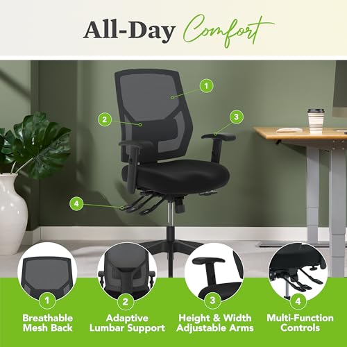 Crio Ergonomic Office Chair, Office Desk Computer Chair, Black, view 5