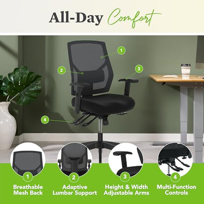 Crio Ergonomic Office Chair, Office Desk Computer Chair, Black, view 5