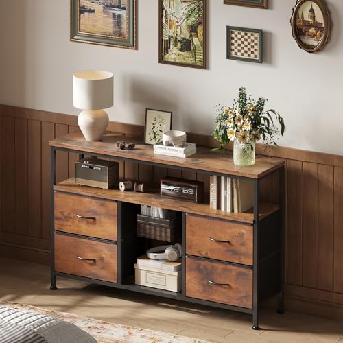 TV Stand with LED Lights and Power Outlets for Bedroom, view 3