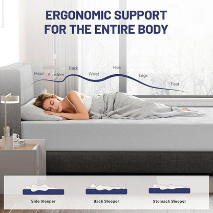 King Size Mattress Medium Firm 8 Inch, Gel Memory Foam Mattress in Box, view 4