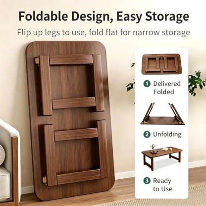Japanese Folding Floor Table Foldable Coffee Tables Wood, view 4