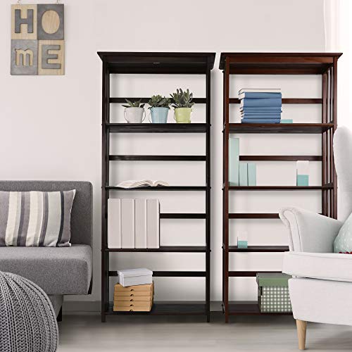 Mission Style 5-Shelf Bookcase-Walnut, view 6