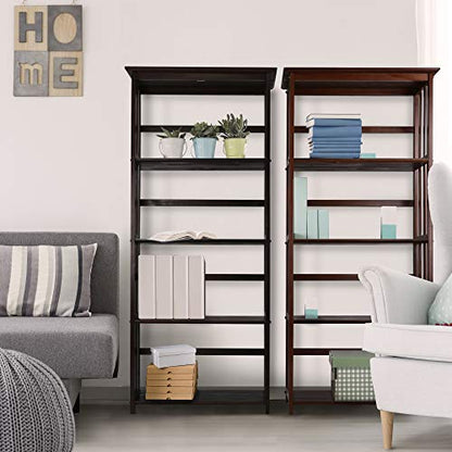 Mission Style 5-Shelf Bookcase-Walnut, view 6