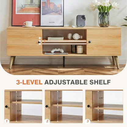 TV Stand for 55 60 Inch TV, Entertainment Center with Storage, view 8