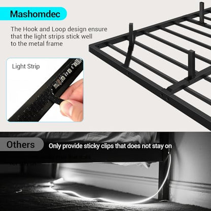 Queen Metal Bed Frame with Smart Lights and Charging Station, view 7