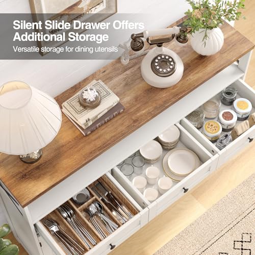 Farmhouse Sideboard Buffet Cabinet, Barn Doors Storage Cabinet, view 6