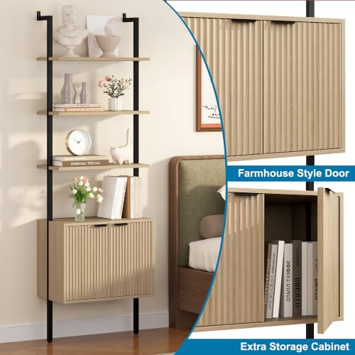 73" Tall Bookshelf with Cabinet, view 7