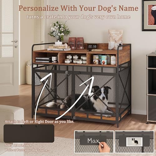 Dog Crate Furniture, 48" Heavy Duty Wooden Dog Crate End Table, view 7