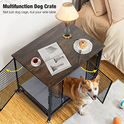 Dog Crate Furniture Movable Side End Table Indoor Dog Kennel for Small Medium, view 3