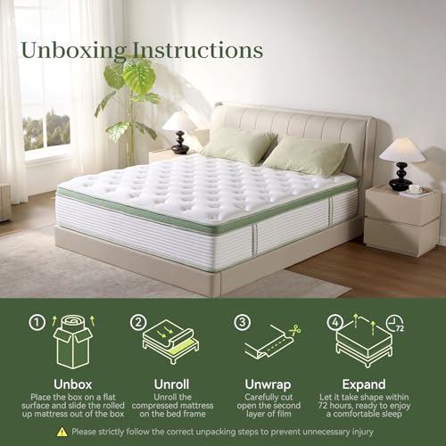 Full Size Mattress,12 Inch Hybrid Full Mattress in a Box with Memory Foam and Pocket Spring for Pressure Relief & Comfort Sleep & Zoned Support, Medium Firm,CertiPUR-US CertiPUR-US Certified