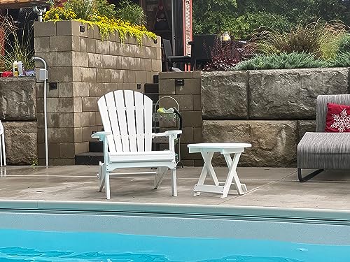 Foldable Adirondack Chair - Poly Adirondack Chair Folding - HDPE, Heavy Duty, Recycled Plastic - All Weather Outdoor Furniture for Your Deck, Front Porch, or Patio, Brown