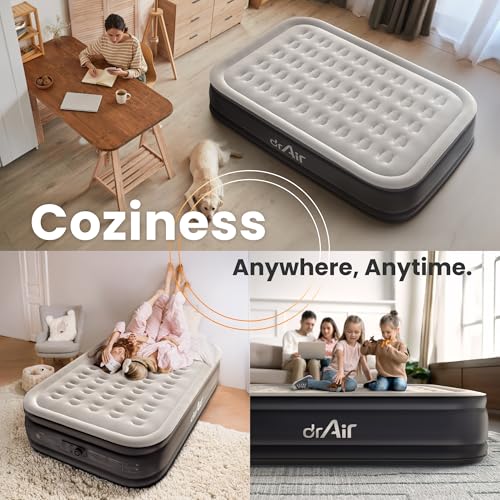 Queen Air Mattress with Built-in Pump, 18" Raised Blow Up Mattress, view 7