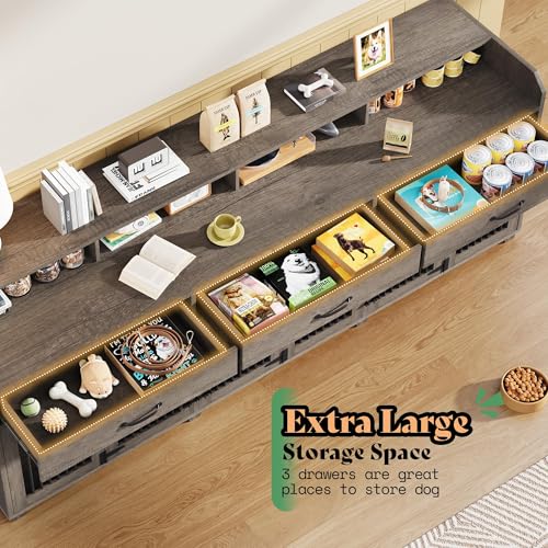 95" Dog Crate Furniture, Multi-Functional TV Stand with Storage, view 5