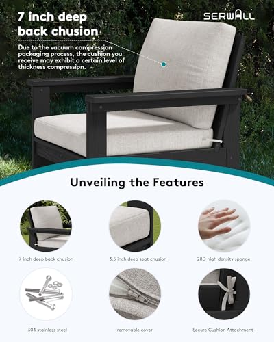 HDPE Outdoor Patio Furniture Set with Coffee Table