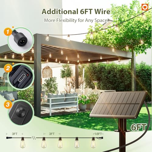 52 FT Solar String Lights Waterproof, view 7