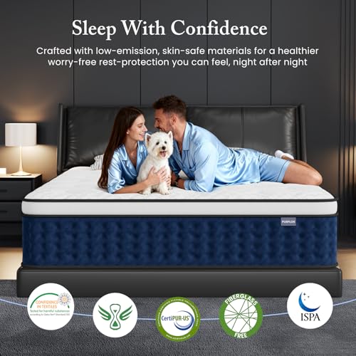 Queen Mattress, 14 Inch Hybrid Mattress Queen Size in a Box with Gel Memory Foam [New Version], Individually Pocket Coils Springs, Pressure Relief Motion Isolation, Edge Support, Medium Firm