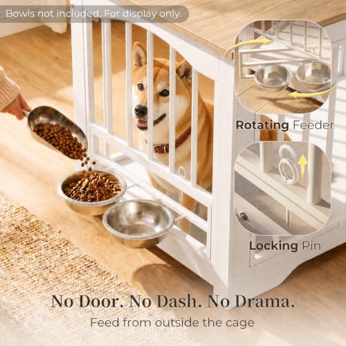 38 in Modern Farmhouse Dog Crate Furniture End Table, view 4
