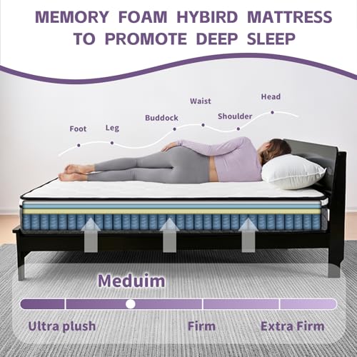 Full Size Mattress, 12 Inch Cooling Hybrid Full Mattress in a Box, view 7